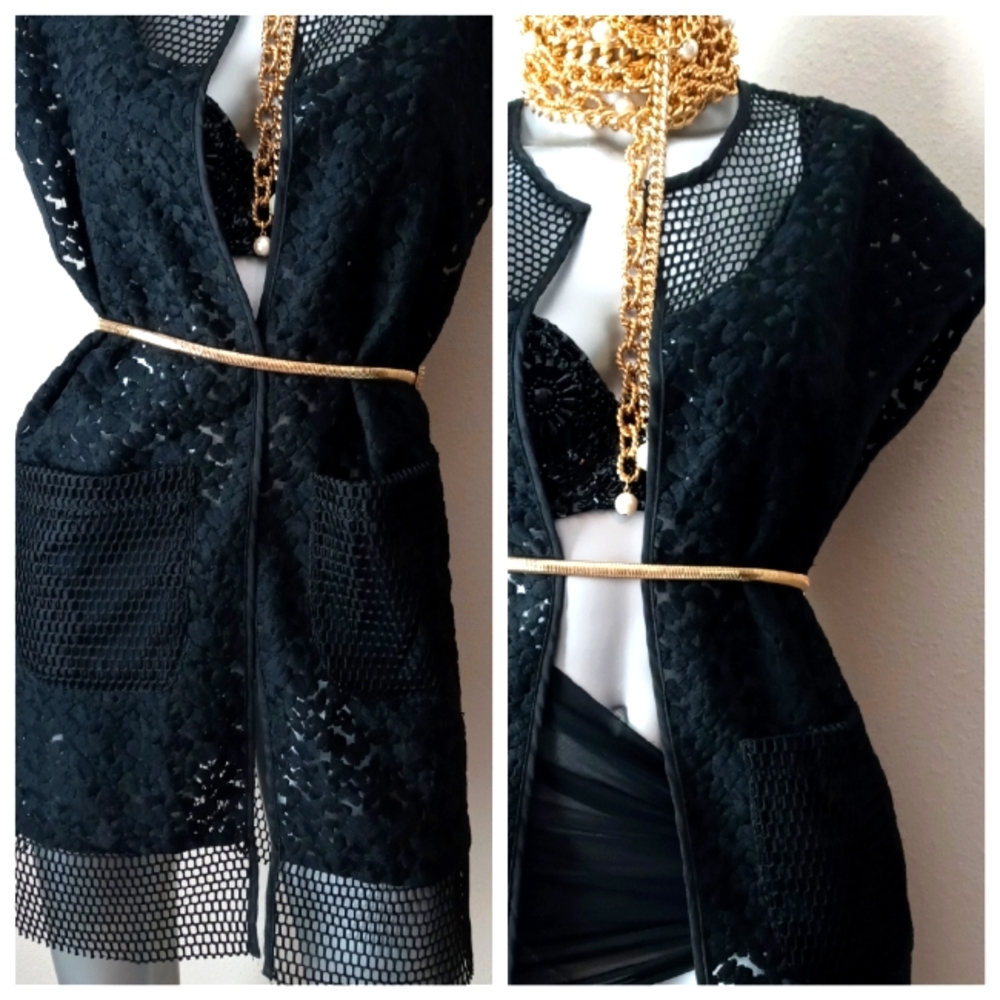 Steve Madden Mesh & Lace Vacation Beach Resort Festival Swim CoverUp